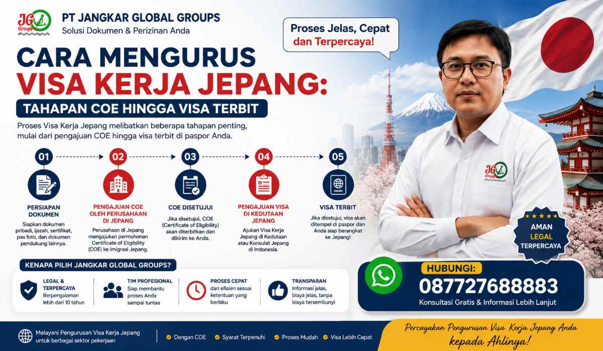 Cara Mengurus Visa Kerja Jepang Tahapan COE hingga Visa Terbit