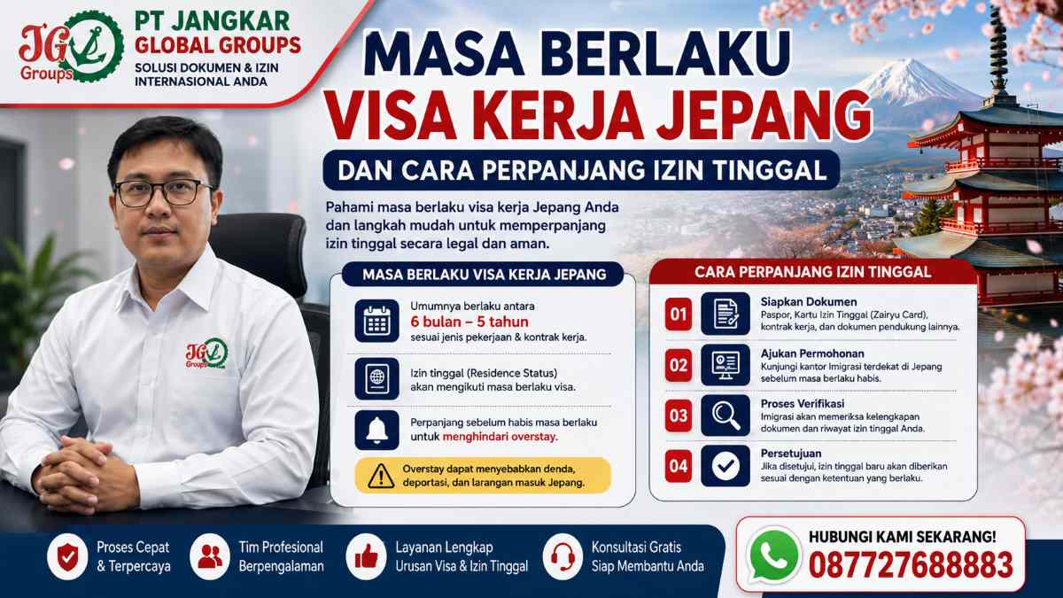 Masa Berlaku Visa Kerja Jepang dan Cara Perpanjang Izin Tinggal