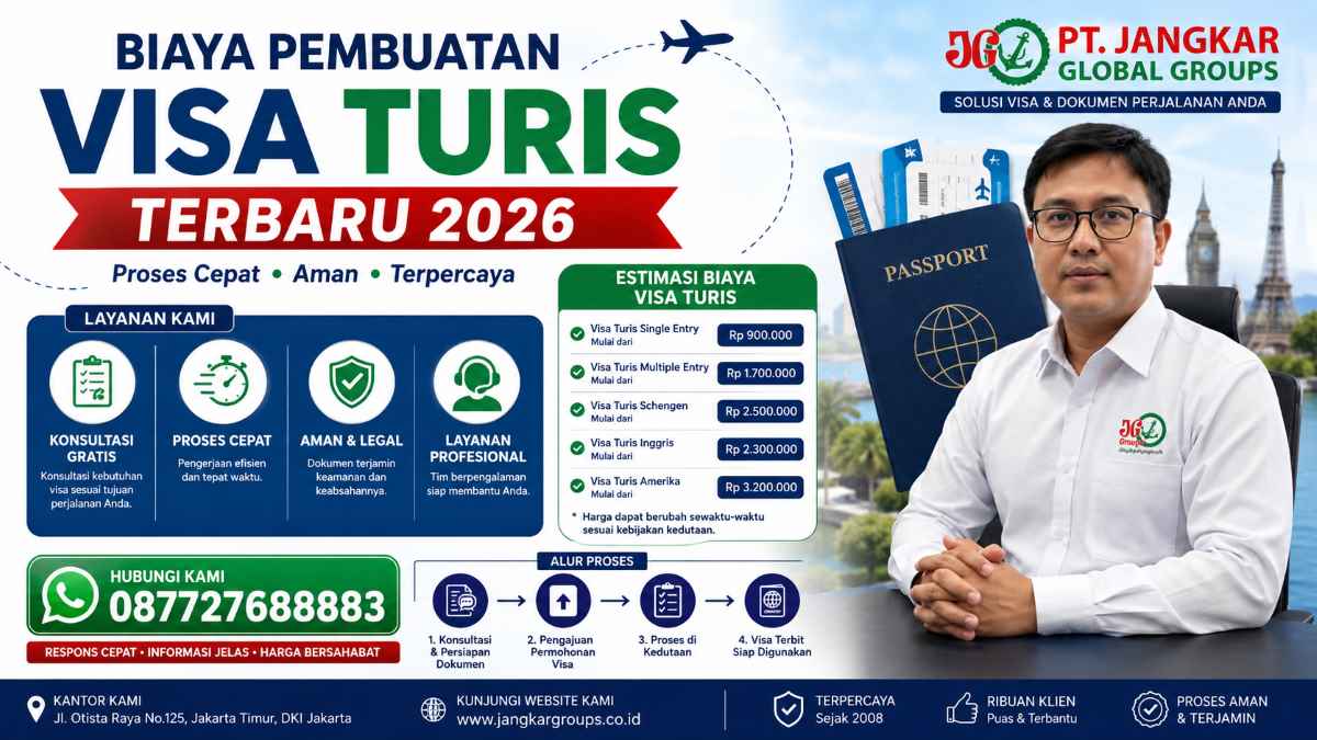 Biaya Pembuatan Visa Turis 4 Rincian Terbaru