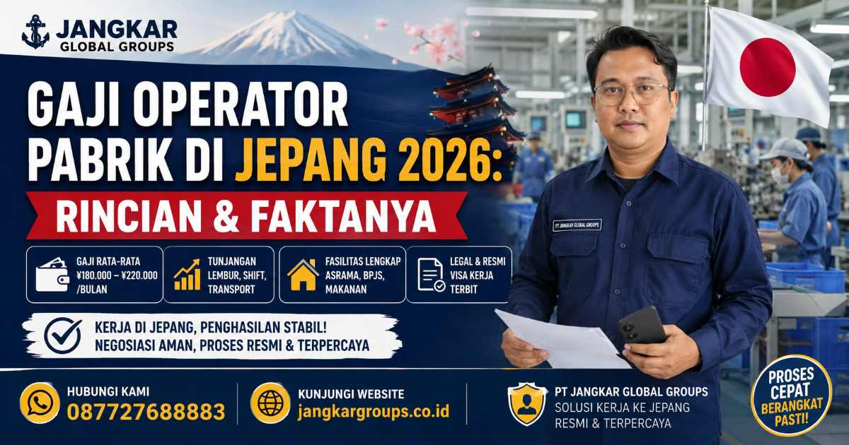 Gaji Operator Pabrik di Jepang 2026 Rincian & Faktanya