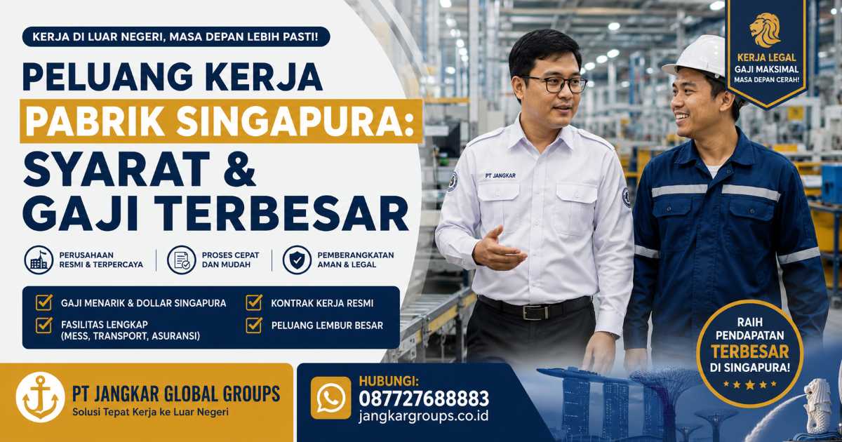 Peluang Kerja Pabrik Singapura Syarat & Gaji Terbesar